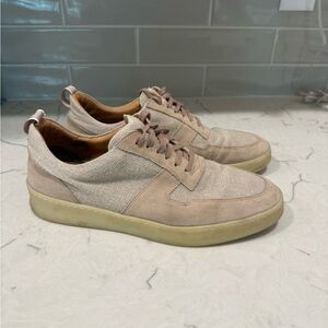 Aurelien Mens Bayside Linen Sneakers - Tan, size 44 (11)